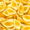 Background from uncooked conchiglie pasta pieces