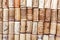 Background of used wine corks