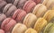 Background of Various of French Macarons Flavors