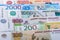 Background of various paper banknote. Russian money in nominals 100, 500, 1000, 2000, 5000 rubles.