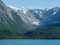 Background view of glacier, beautiful mountain lake