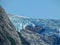 Background view of glacier, beautiful mountain lake