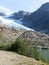 Background view of glacier, beautiful mountain lake