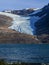 Background view of glacier, beautiful mountain lake