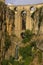 Background view of the valley, rock and Ponte Nuevo in Ronda