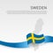 Background with wavy flag and mosaic map of sweden. Sweden flag with wavy ribbon. National poster design. Business booklet. State