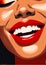 background woman teeth poster toothpaste lip illustration pop fashion lipstick modern red. Generative AI.