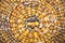 Background woven algae hyacinth yellow-brown with a beautiful weave in a circle. Backgrounds, design, structures