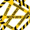 Background yellow black stripes, sign symbol quarantine zone area Stop Novel Coronavirus outbreak covid 2019 nCoV