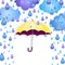 Background with a yellow umbrella