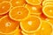 backgrounds and textured of orange fruits into piece