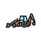 backhoe construction car vehicle color icon vector illustration