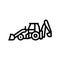 backhoe construction car vehicle line icon vector illustration