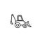 backhoe equipment icon. Element of construction machine icon for mobile concept and web apps. Thin line backhoe equipment icon can