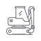 Backhoe icon, linear isolated illustration, thin line vector, web design sign, outline concept symbol with editable