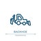 Backhoe icon. Linear vector illustration from transportation collection. Outline backhoe icon vector. Thin line symbol for use on