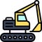 Backhoe icon, transportation related vector