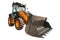 Backhoe loader or bulldozer - excavator with clipping path isolated