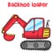 Backhoe loader cartoon vector art