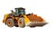 Backhoe loader - excavator with clipping path isolated