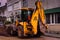 Backhoe Loader In A Street