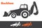 Backhoe loader tractor icon.