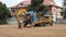 Backhoe move up to truck