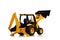 Backhoe tractor toy on white