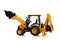 Backhoe tractor toy on white