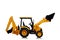 Backhoe tractor toy on white