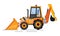 Backhoe Transport, Tractor Construction Vector