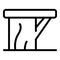 Backless bench icon, outline style