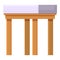 Backless chair icon cartoon vector. Outdoor wood chair