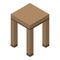 Backless stool icon, isometric style