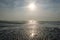 Backlight image of people on a beach