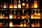 backlighted bottles club bar background