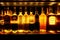 backlighted bottles club bar background