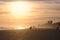 Backlit Beach Scene at Sunset