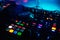 Backlit buttons for music professional mixer DJ to play musical