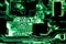 Backlit green printed circuit board - PCB texture