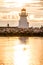 Backlit Lighthouse in Gaspe Peninsula