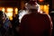 A backlit Santa Claus, also known as Father Christmas