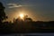 Backlit shot of a sunset at the coast of the Baltic Sea in Germany