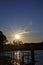 Backlit shot of a sunset at the coast of the Baltic Sea in Germany