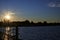 Backlit shot of a sunset at the coast of the Baltic Sea in Germany