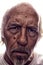 Backlit Stylized portrait of older man with goatee