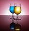 Backlit wine glasses