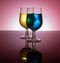 Backlit wine glasses