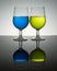 Backlit wine glasses