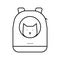 backpack for cat carrying line icon vector illustration